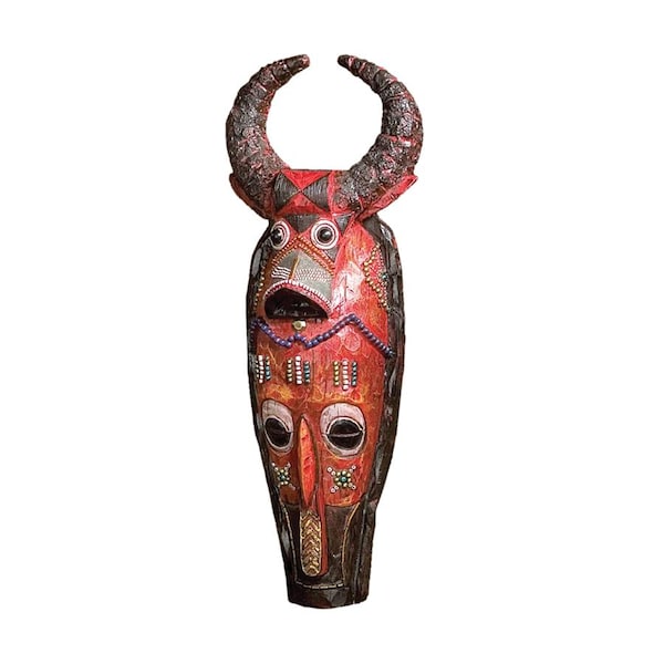 Masks Of The Congo Wall Sculptures: Cape Buffalo
